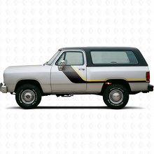 Twin Stripes Door Side Vinyl Decal Kit for Dodge Ramcharger 1974-1993 2