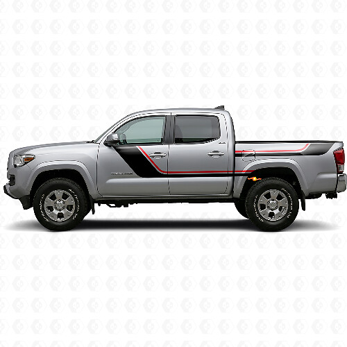 Twin Stripes Door and Rear Side Vinyl Decal Kit for Toyota Tacoma 2015-2023 1