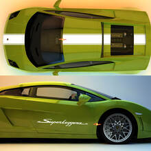 Racing Stripes Hood Roof Trunk Side Vinyl Decal Kit for Lamborgini Gallardo SL-2 2003-2013 2