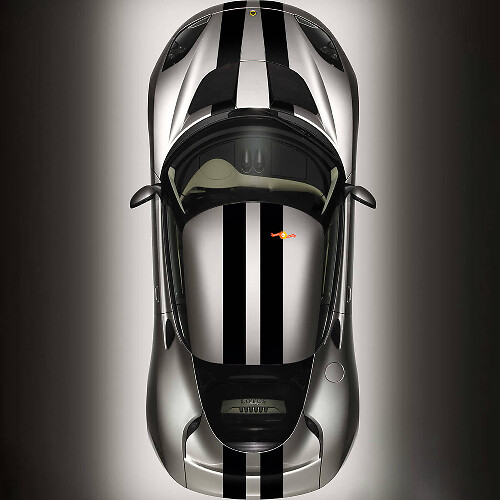 Twin Stripes Hood Roof Trunk Vinyl Decal Kit for Lotus Elise 2008 1