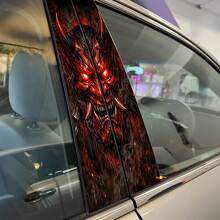 Oni Mask with Glowing Eyes Pillar Doors Vinyl Decal Sticker 2