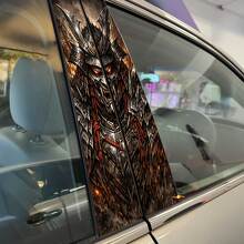 Samurai Mask with Sharp Armor Pillar Doors Vinyl Decal Sticker 2