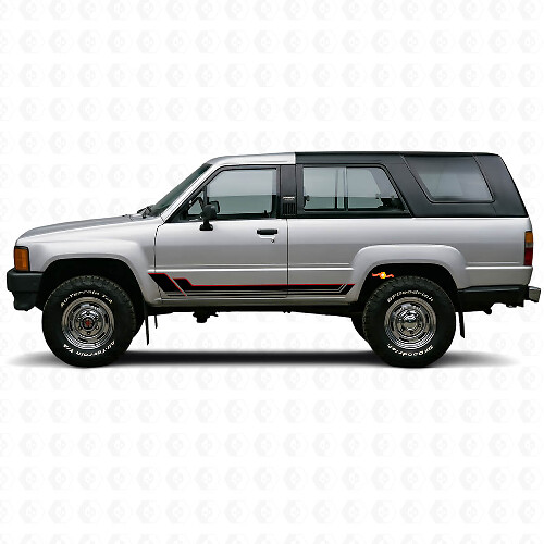 Twin Stripes Rocker Panel Vinyl Decal Kit for Toyota 4Runner 1984-1989 1
