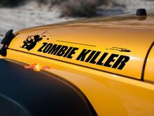 Pair hood zombie killer bullet JEEP WRANGLER RUBICON DODGE TRUCK FJ CRUIZER decal sticker vinyl 2