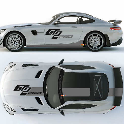 Racing GT2 Pro Side Hood Roof Trunk Vinyl Decal Kit For Mercedes AMG GT