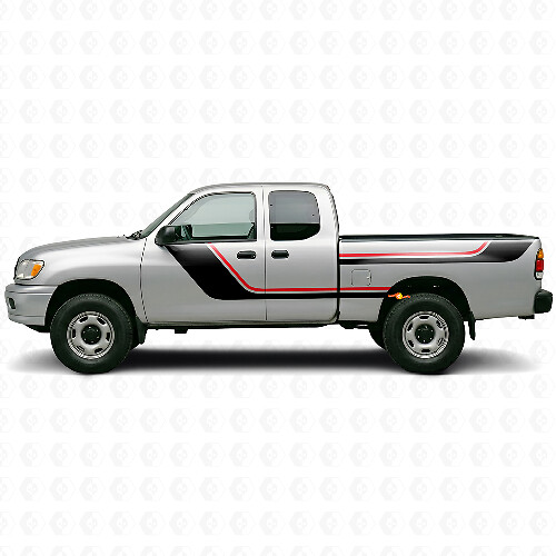 Twin Stripes Door and Rear Side Vinyl Decal Kit for Toyota Tundra 1999-2006 1