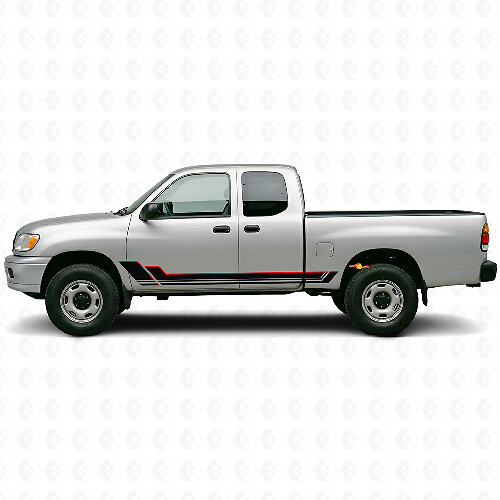 Twin Stripes Rocker Panel Vinyl Decal Kit for Toyota Tundra 1999-2006 1