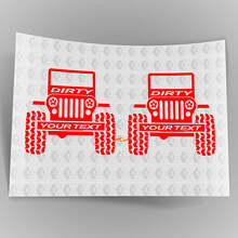 Custom Dirty Tire Track Style Vinyl Decals Set for Jeep Wrangler_3