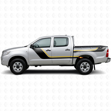Twin Stripes Door and Rear Side Vinyl Decal Kit for Toyota Hilux 2004-2015 2