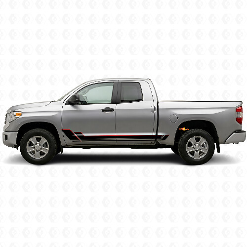 Twin Stripes Rocker Panel Vinyl Decal Kit for Toyota Tundra 2007-2021 1