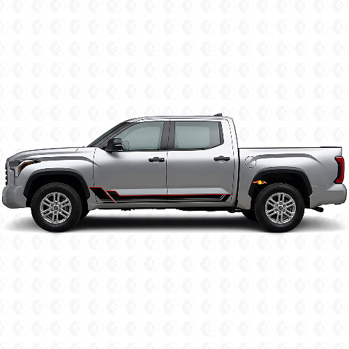 Twin Stripes Rocker Panel Vinyl Decal Kit for Toyota Tundra 2022+ 1