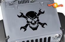 Skull Spanners Crosswise Hood Decal Sticker for Jeep Wrangler 2