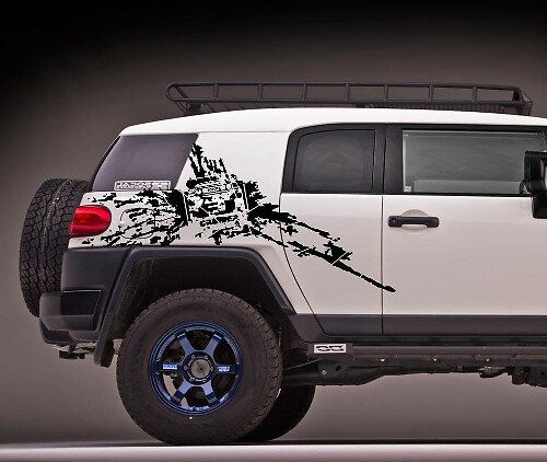 Mud Splash Rear Side Vinyl Decal Kit for Toyota FJ Cruiser