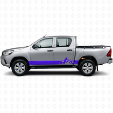 Mountains Style Stripes Rocker Panel Vinyl Decal Kit for Toyota Hilux 2015+ 2