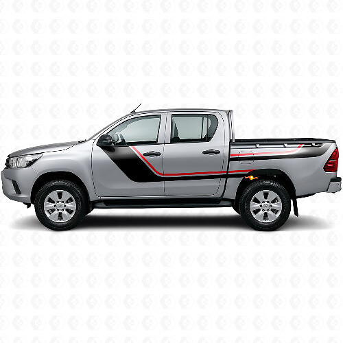 Twin Stripes Door and Rear Side Vinyl Decal Kit for Toyota Hilux 2015+