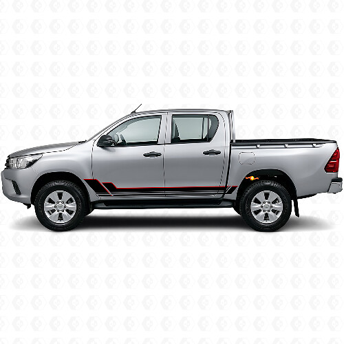 Twin Stripes Rocker Panel Vinyl Decal Kit for Toyota Hilux 2015+ 1