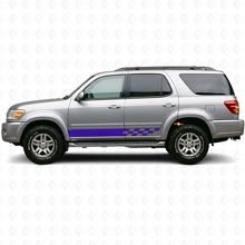 Checkered Stripes Rocker Panel Vinyl Decal for Toyota Sequoia 2000-2007 2