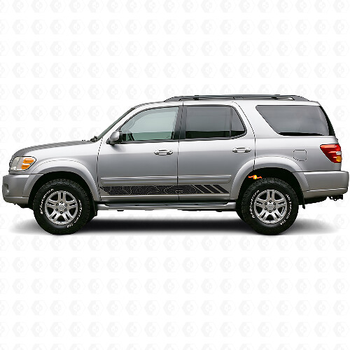Topographic Style Stripes Doors Vinyl Decal for Toyota Sequoia 2000-2007 1