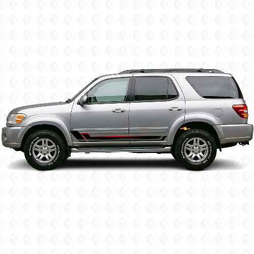 Twin Stripes Rocker Panel Vinyl Decal Kit for Toyota Sequoia 2000-2007