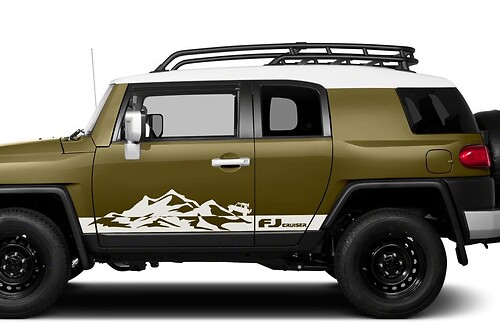 FJ Logo Mountains Style Side Vinyl Decal Sticker for Toyota FJ Cruiser