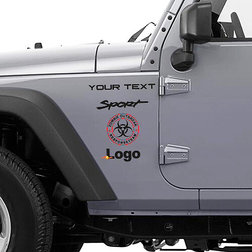Zombie Outbreak Response Team Vinyl Decal for Jeep Wrangler Rubicon
