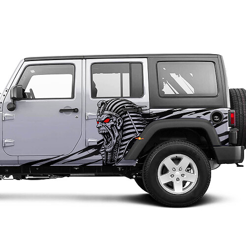 Angry Pharaoh Side Vinyl Decal for Jeep Wrangler Unlimited