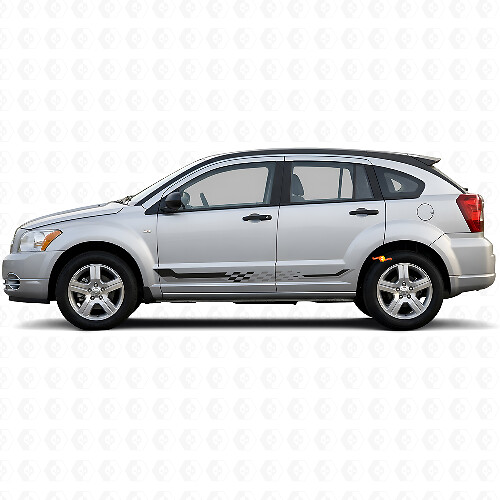 Checkered Flag Side Stripes Vinyl Decal for Dodge Caliber 2007-2012 1