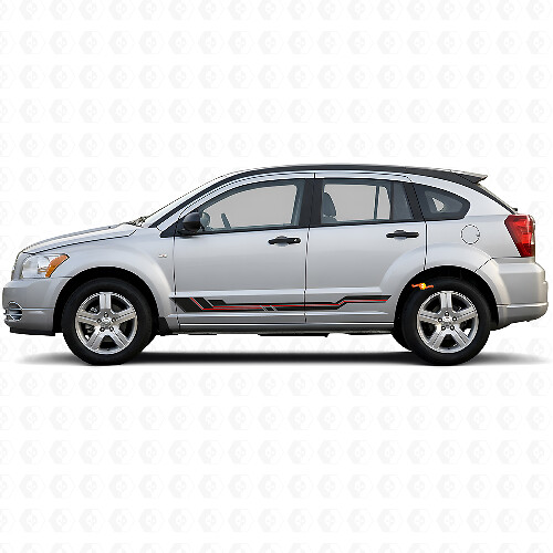 Curved Stripes Rocker Panel Vinyl Decal for Dodge Caliber 2007-2012 1