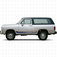 Checkered Flag Side Stripes Vinyl Decal for Dodge Ramcharger 1974-1993 2
