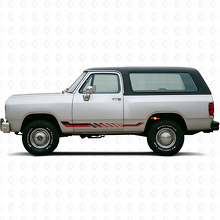 Checkered Flag Side Stripes Vinyl Decal for Dodge Ramcharger 1974-1993 3