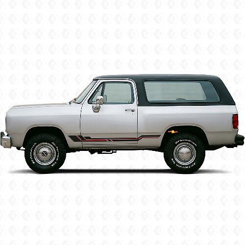 Curved Stripes Rocker Panel Vinyl Decal for Dodge Ramcharger 1974-1993 1