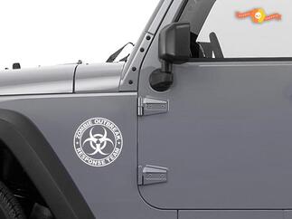 Jeep Rubicon Wrangler Zombie Outbreak Response Team Wrangler Decal#8