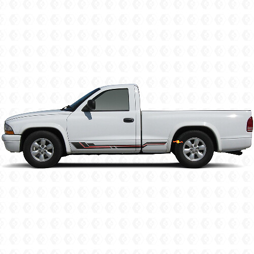 Curved Stripes Rocker Panel Vinyl Decal for Dodge Dakota 1997-2004