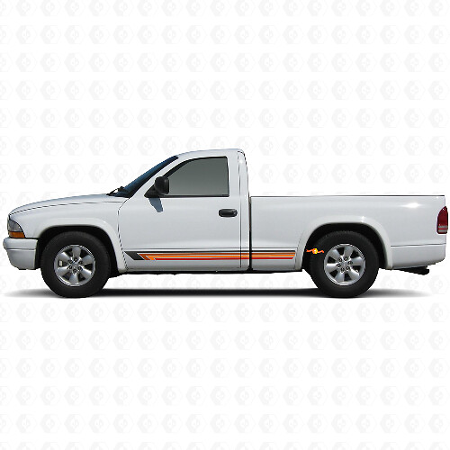 Vintage Straight Stripes Side Vinyl Decal for Dakota 1997-2004 1