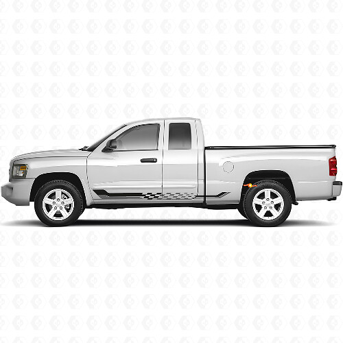 Checkered Flag Side Stripes Vinyl Decal for Dodge Dakota 2005-2011 1