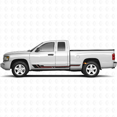 Curved Stripes Rocker Panel Vinyl Decal for Dodge Dakota 2005-2011 1