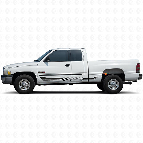 Checkered Flag Side Stripes Vinyl Decal for Dodge Ram 1500 1994-2001 1