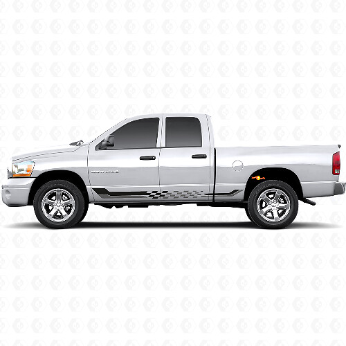 Checkered Flag Side Stripes Vinyl Decal for Dodge Ram 1500 2002-2008 1