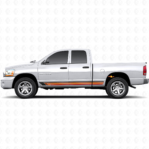 Vintage Straight Stripes Side Vinyl Decal for Ram 1500 2002-2008 1