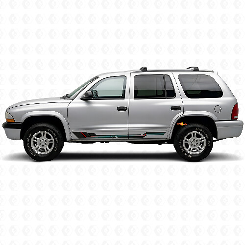 Curved Stripes Rocker Panel Vinyl Decal for Dodge Durango 1998-2003 1