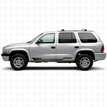 Curved Stripes Rocker Panel Vinyl Decal for Dodge Durango 1998-2003 2