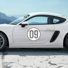 Heritage Style Door Number Roundel Vinyl Decal for Porsche 718 Cayman_2