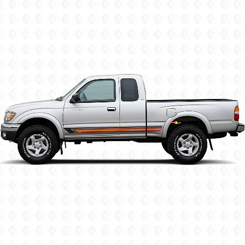 Vintage Straight Stripes Side Vinyl Decal for Toyota Tacoma 1995-2004_1