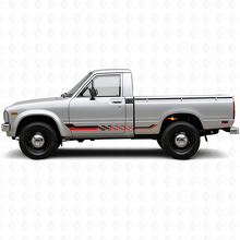 Checkered Flag Side Stripes Vinyl Decal for Toyota Hilux 1978-1983_3