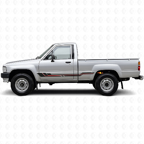Curved Stripes Rocker Panel Vinyl Decal for Toyota Hilux 1983-1988