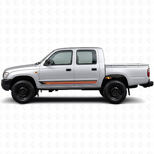 Vintage Straight Stripes Side Vinyl Decal for Toyota Hilux 1997-2004_1