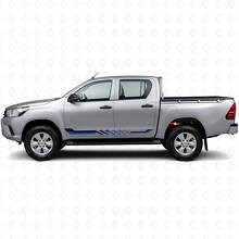 Checkered Flag Side Stripes Vinyl Decal for Toyota Hilux 2015+_2