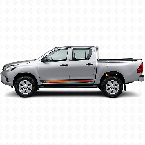 Vintage Straight Stripes Side Vinyl Decal for Toyota Hilux 2015+_1