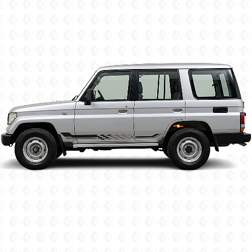 Checkered Flag Side Stripes Vinyl Decal for Toyota Land Cruiser Prado 1990-1996