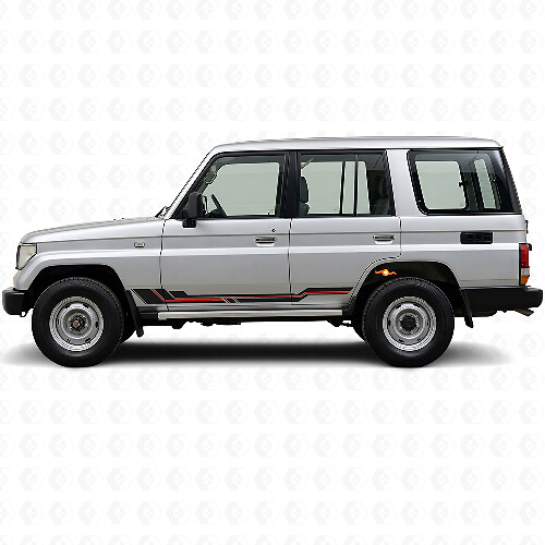 Curved Stripes Rocker Panel Vinyl Decal for Toyota Land Cruiser Prado 1990-1996_1